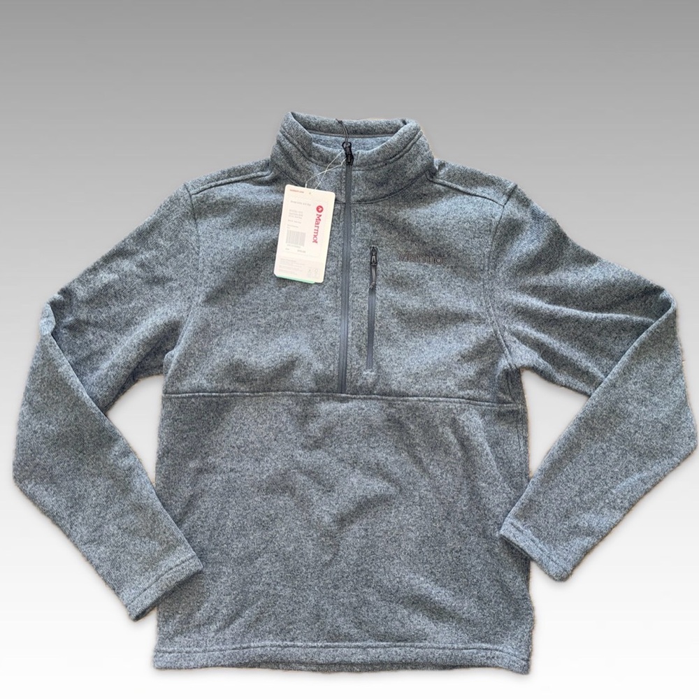 Marmot men’s Gray Quarter Zip Pullover size Medium - NWT